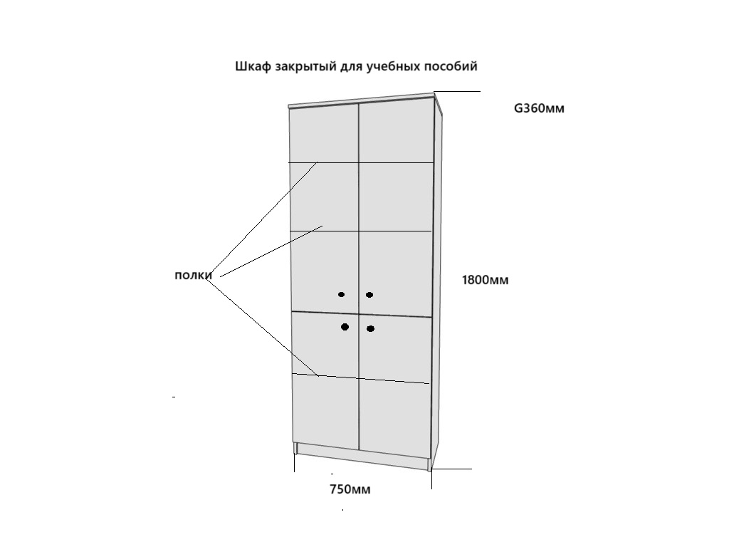 картинка Шкаф для учебных пособий закрытый от магазина Одежда+